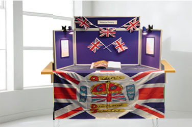 Diamond Jubilee Display Stand - using a Panel Warehouse Midi Desk Top Display Stand