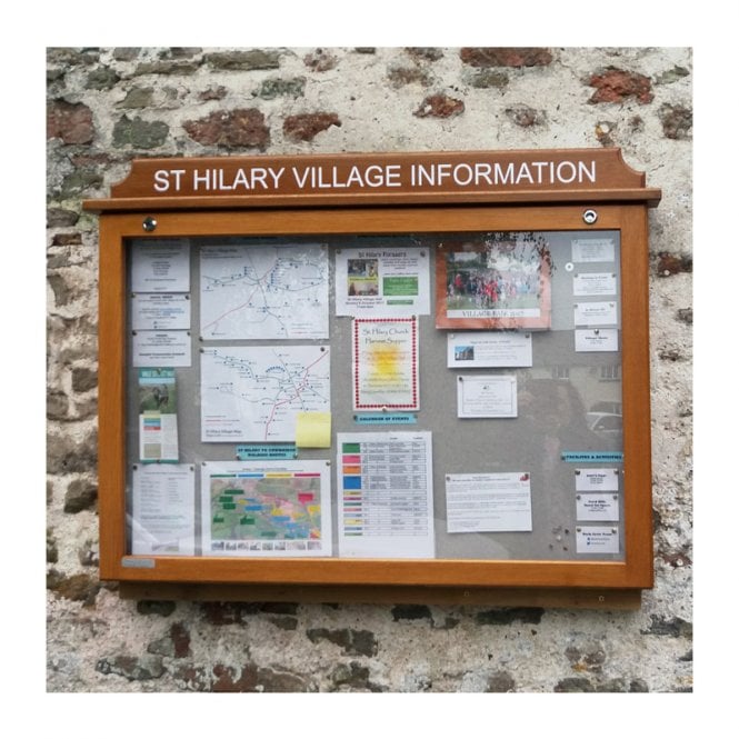 1 Bay, Glazed 10 x A4 External Oak Noticeboard