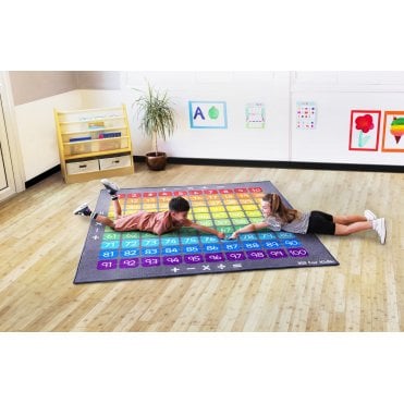 100 Square Counting Grid Carpet