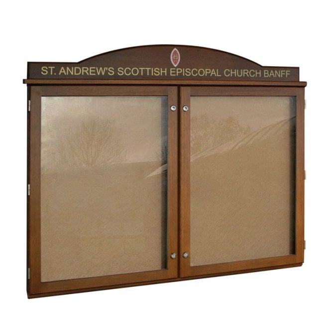 2-bay, 9 x A4 External Oak Noticeboard
