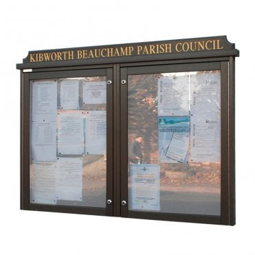 2-Bay, 9 x A4 Recycled Plastic Noticeboard, 2 Bay Glazed