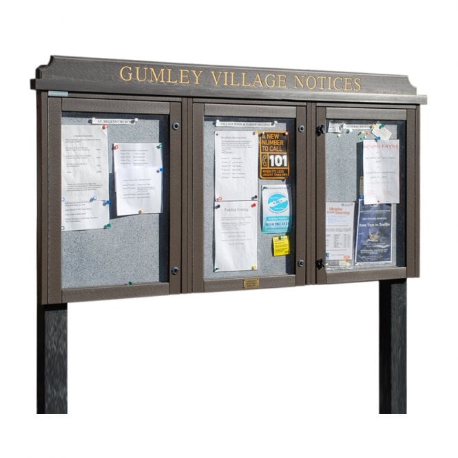 3 Bay, 4 x A4 External Recycled Plastic Noticeboard
