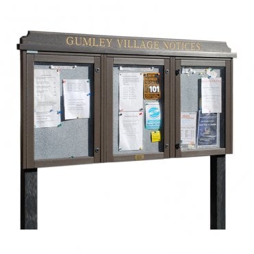 3 Bay, 4 x A4 External Recycled Plastic Noticeboard