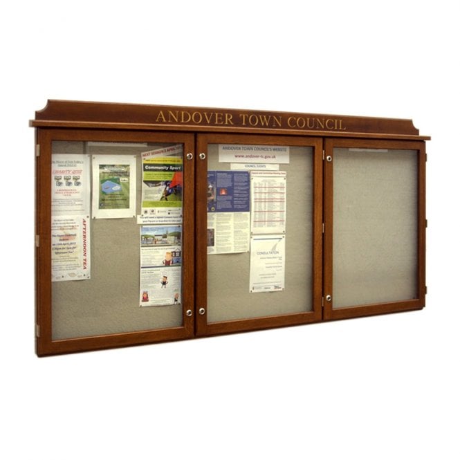 3-Bay, 9 x A4 External Oak Noticeboard