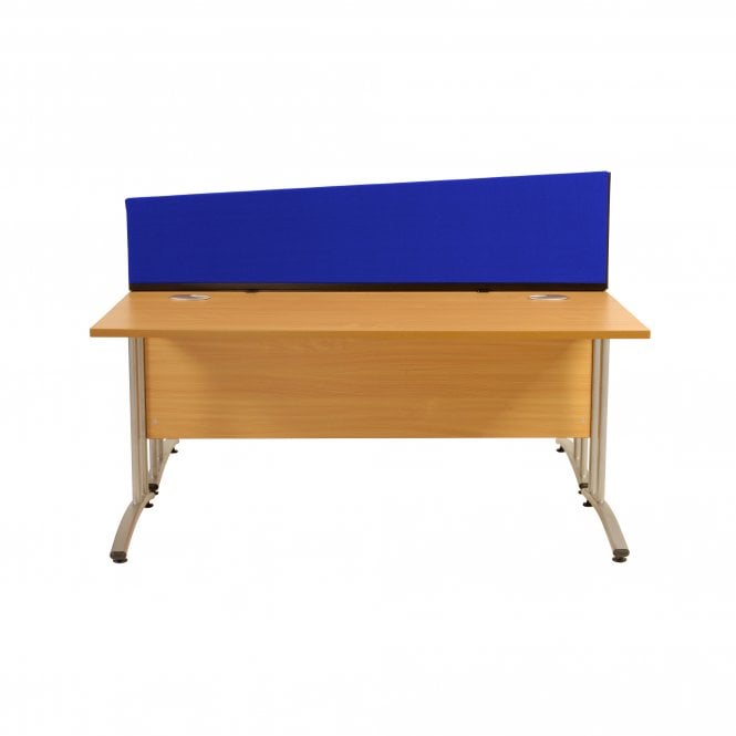 Angled Desk Mounted Partition 1500mm w x 400mm x 300mm h, Woolmix Fabric