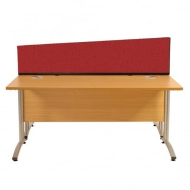 Angled Desk Mounted Partition 1800mm w x 400mm x 300mm h, Woolmix Fabric
