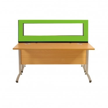 Anti Bacterial Glazed Desk Mounted Screen 1500mm
