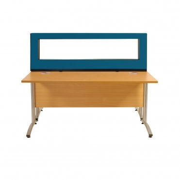  Anti Bacterial Glazed Desk Mounted Screen 1600mm