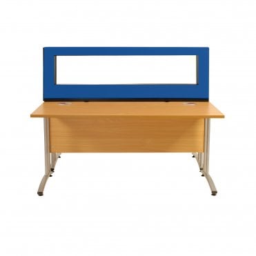Anti Bacterial Glazed Desk Mounted Screen 1800mm