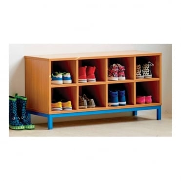 Cloakroom Bench with 8 Open Compartments
