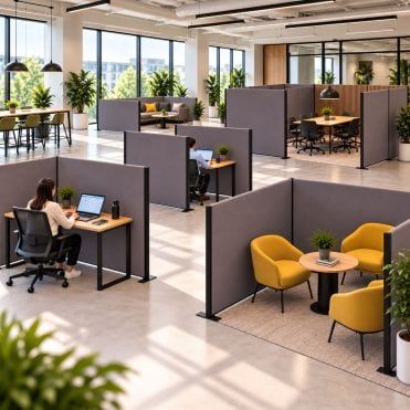 Contract Office Screen Bundle Size 1600mm w x 1500mm h Grey