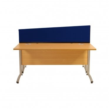 Desk Dividers, Angled 1600mm x 400mm x 300mm, Fiesta Fabric