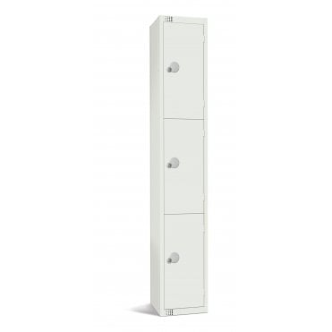 Elite White Lockers Three Door