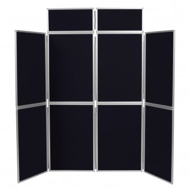 Folding Exhibition Display Stand, Black 8 Panel From Panel Warehouse