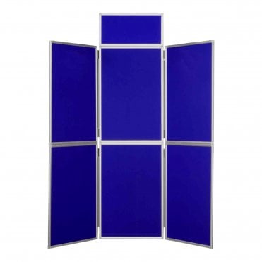 Folding Exhibition Display Stand, Blue 6 Panel From Panel Warehouse