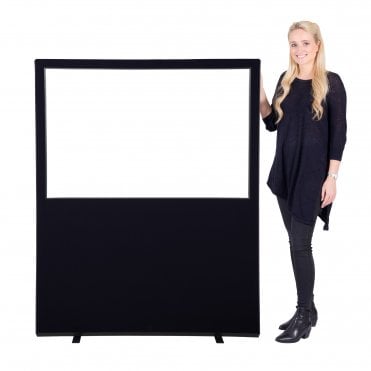 Glazed Office Partition 1200mm w x 1500mm h, nyloop fabric