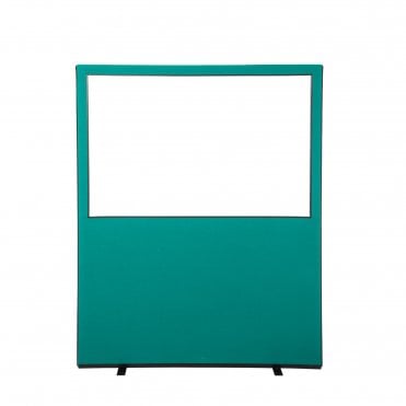 Glazed Office Partition 1200mm w x 1500mm h, woolmix fabric