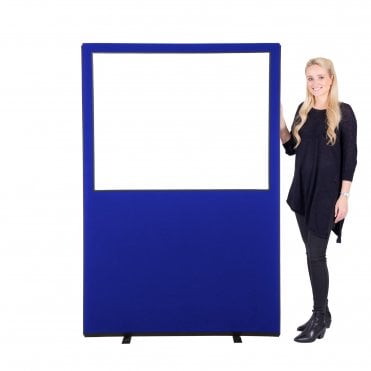Glazed Office Partition 1200mm w x 1800mm h, woolmix fabric