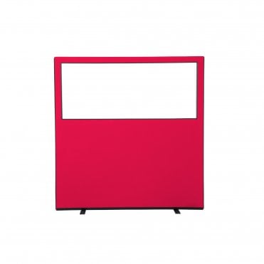 Glazed Office Partition 1500mm w x 1500mm h, woolmix fabric