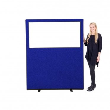 Glazed Office Partition 1500mm w x 1800mm h, woolmix fabric