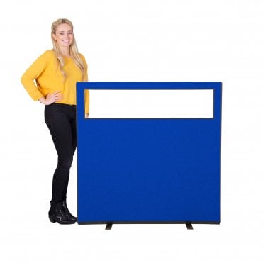 Glazed Office Screen 1200mm w x 1200mm h, nyloop fabric