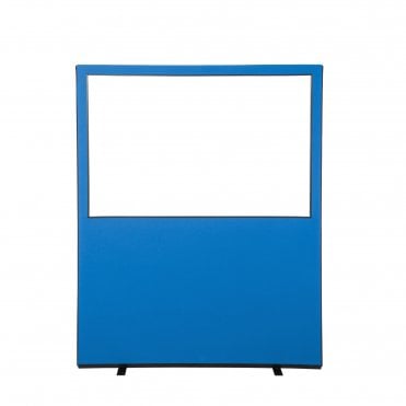 Glazed Office Screen 1200mm w x 1500mm h, nyloop fabric
