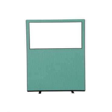 Glazed Office Screen 1500mm w x 1800mm h, woolmix fabric
