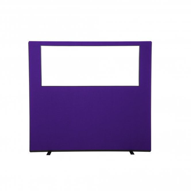 Glazed Office Screen 1645mm w x 1500mm h, woolmix fabric