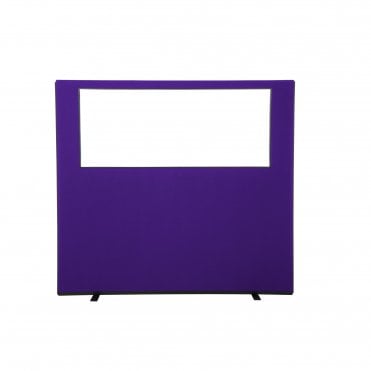 Glazed Office Screen 1645mm w x 1500mm h, woolmix fabric