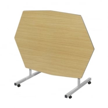 Irregular Octagonal Tilt Top Dining Table MDF Edge