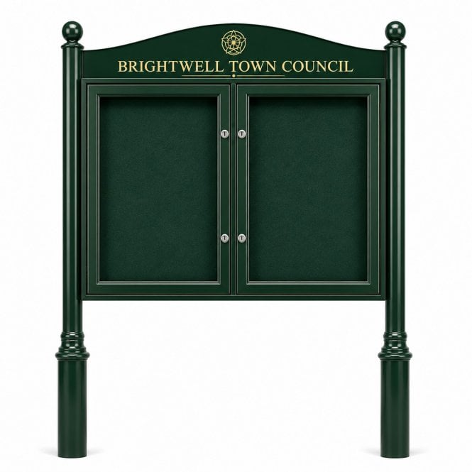 Kensington 2 Door, A2 Aluminium External Lockable Noticeboard