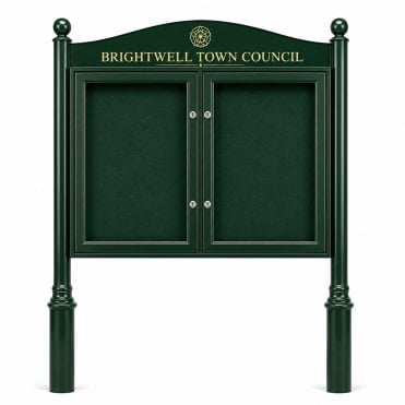 Kensington 2 Door, A2 Aluminium External Lockable Noticeboard