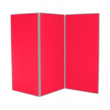 Large Folding Display Boards, Red 3 Panel From Panel Warehouse