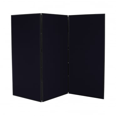 Large Folding School Display Boards,  3 Panel, Black Fabric