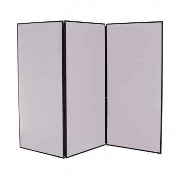 Large Folding School Display Boards, 3 Panel, Grey Fabric