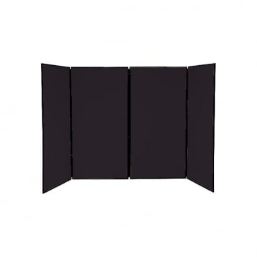 Large Folding School Display Boards, 4 Panel, Black Fabric