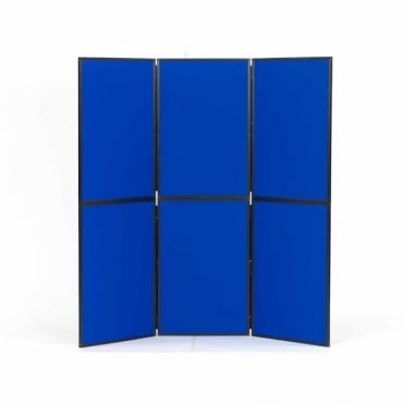  Lightweight Folding Display Boards, 6 Panel, Blue Fabric