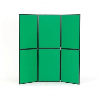  Lightweight Folding Display Boards, 6 Panel, Green Fabric