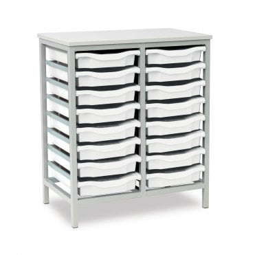 Metal Frame 16 Tray Storage Unit