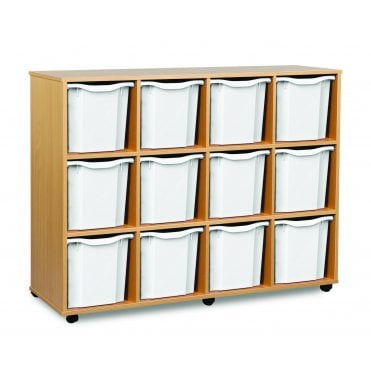 Mobile 12 Jumbo Tray Storage Unit