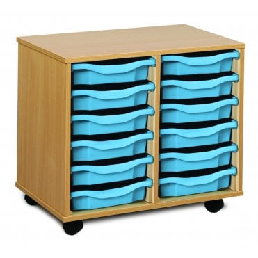 Mobile 12 Shallow Tray Storage Unit