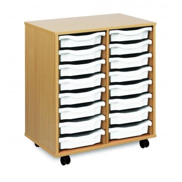 Mobile 16 Shallow Tray Storage Unit