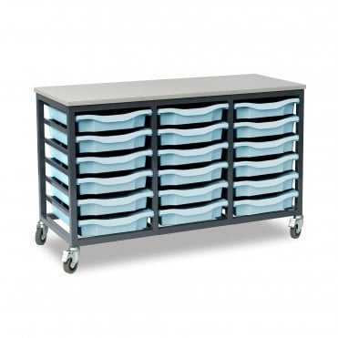 Mobile 18 Shallow Tray Metal Storage Unit