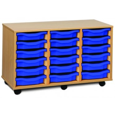 Mobile 18 Shallow Tray Storage Unit