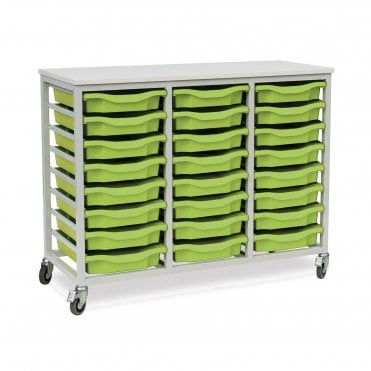 Mobile 24 Shallow Tray Metal Storage Unit