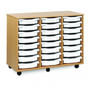 Mobile 24 Shallow Tray Storage Unit 
