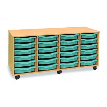 Mobile 24 Shallow Tray Storage Unit 