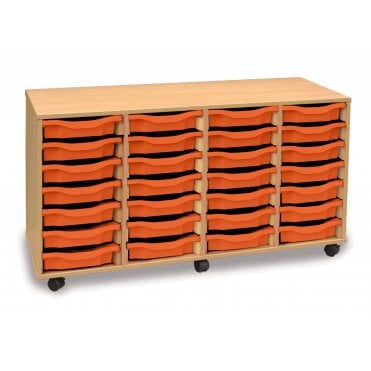 Mobile 28 Shallow Tray Storage Unit 