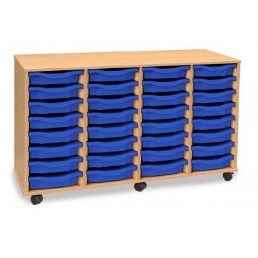 Mobile 32 Shallow Tray Storage Unit 