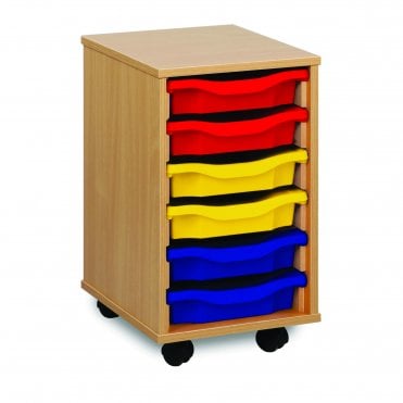 Mobile 6 Shallow Tray Storage Unit 